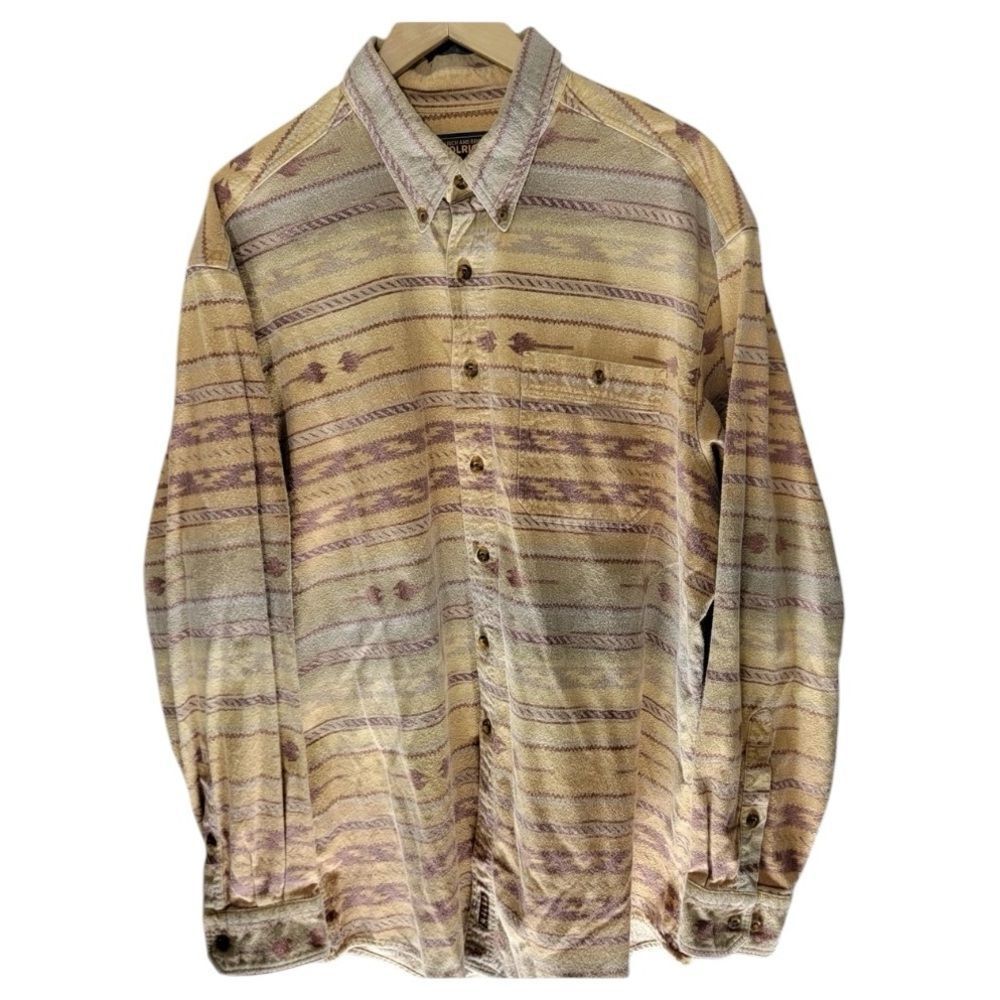 Vintage Woolrich Mens XL tall Aztec Southwestern Pattern Pale Yellow Lavender